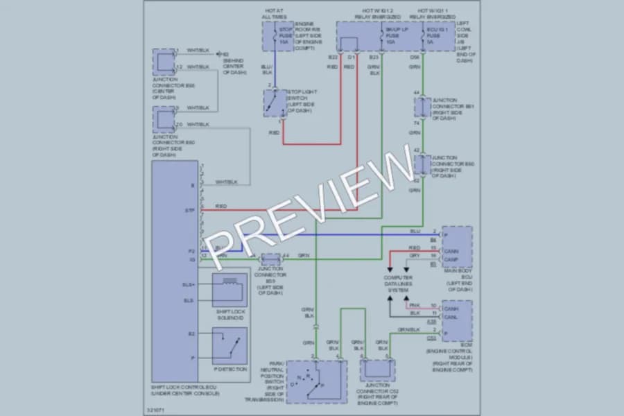 2010 Lexus LX570 Shift Interlock wiring diagram preview