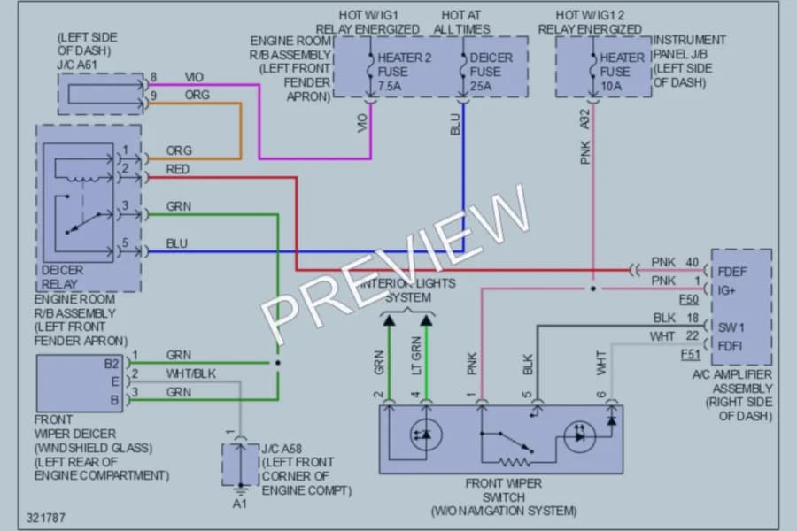 2010 Lexus RX350 Defoggers wiring diagram preview