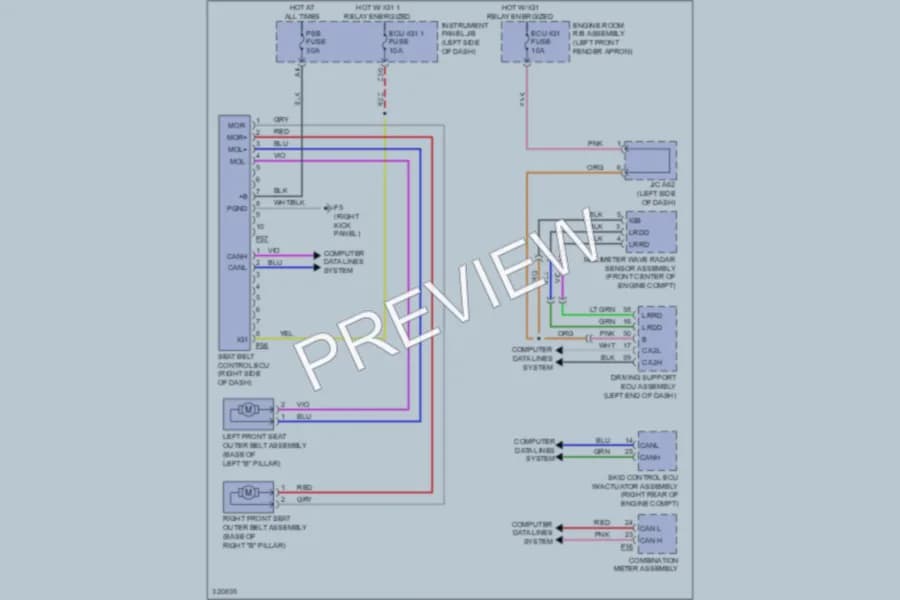 2010 Lexus RX350 Supplemental Restraints wiring diagram preview