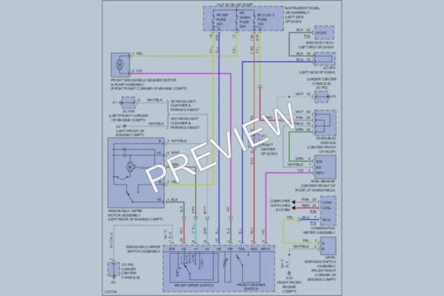 2010 Lexus RX350 Wiper Washer wiring diagram preview