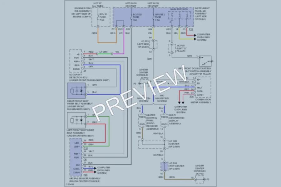 2010 Lexus RX450h Warning Systems wiring diagram preview