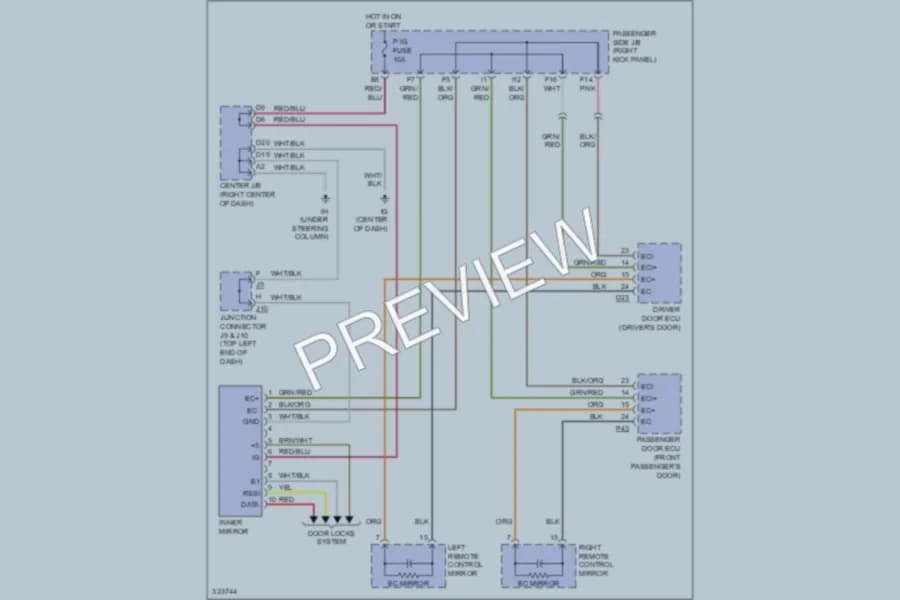 2010 Lexus SC430 Power Mirrors wiring diagram preview
