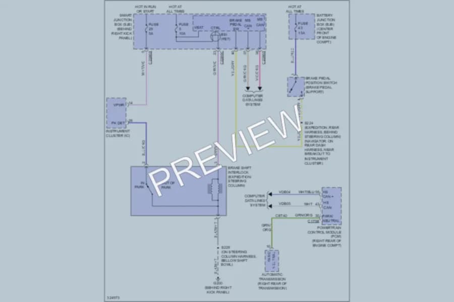 2010 Lincoln Navigator Shift Interlock wiring diagram preview