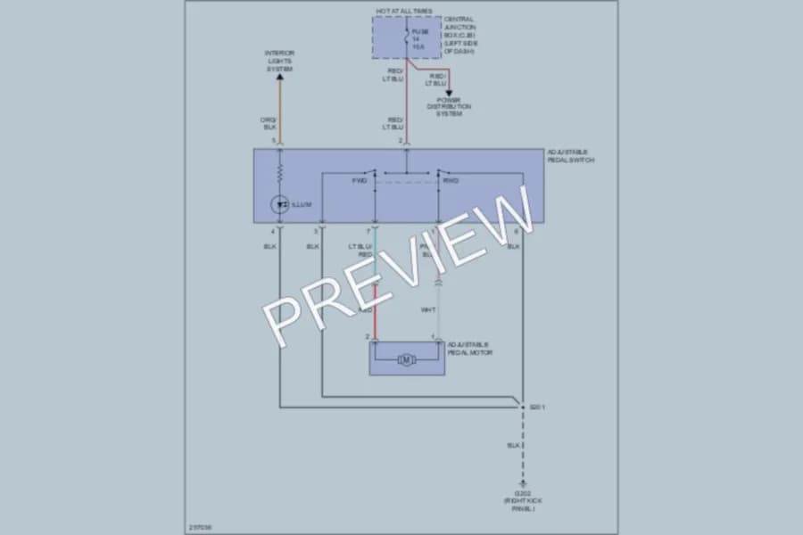 2010 Lincoln TownCar Power Seats wiring diagram preview