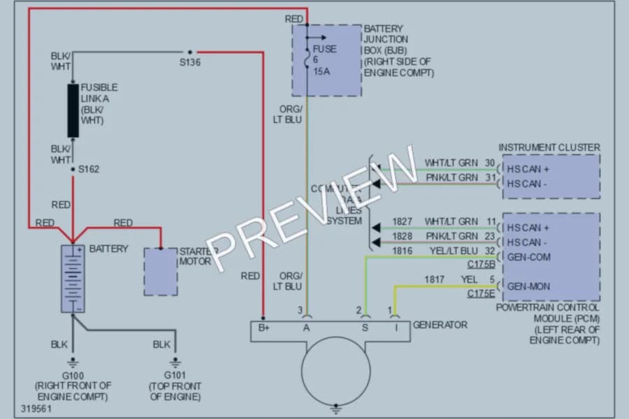 2010 Lincoln TownCar Starting Charging wiring diagram preview