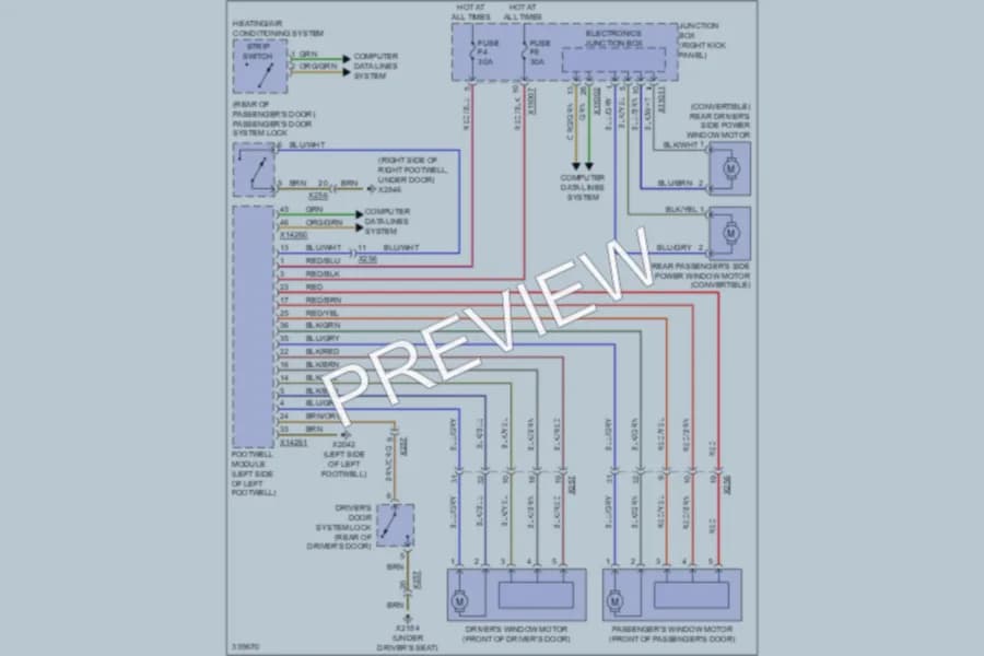2010 MINI Cooper Power Windows wiring diagram preview
