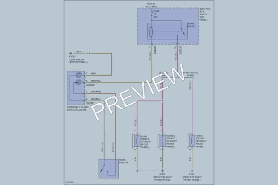 2010 MINI CooperClubman Horn wiring diagram preview