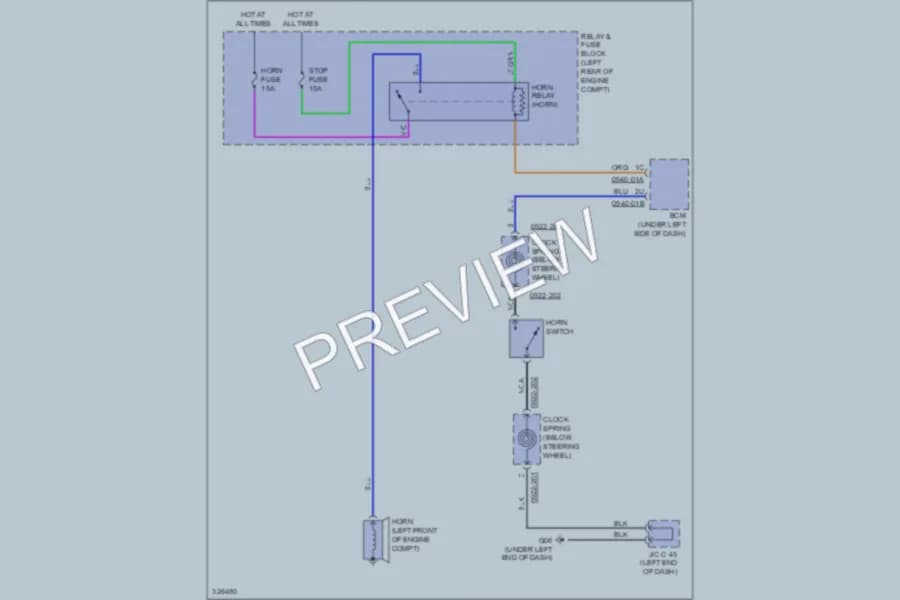2010 Mazda 3 Horn wiring diagram preview