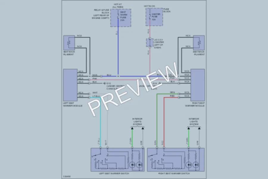 2010 Mazda 3 Power Seats wiring diagram preview