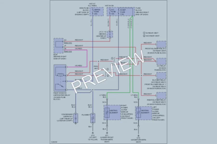 2010 Mazda 5 Defoggers wiring diagram preview