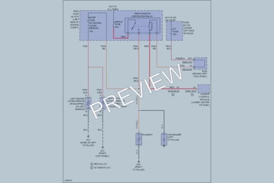 2010 Mazda 6 Defoggers wiring diagram preview