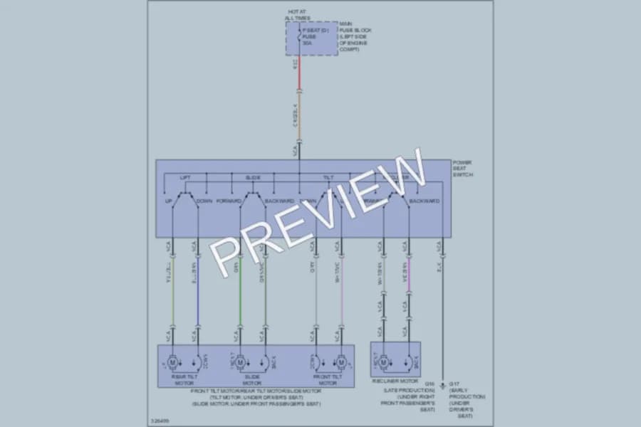 2010 Mazda 6 Power Seats wiring diagram preview