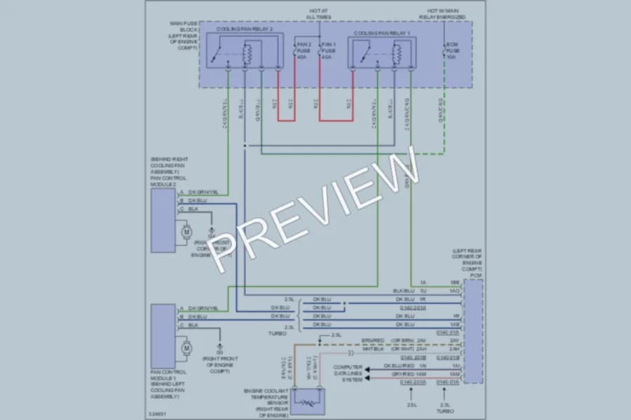 2010 Mazda CX7 Cooling Fan wiring diagram preview
