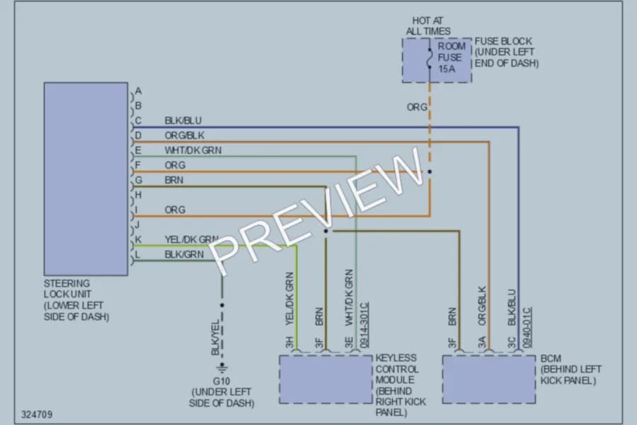 2010 Mazda CX7 Shift Interlock wiring diagram preview