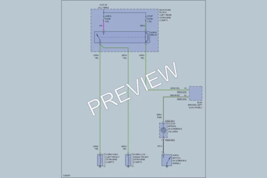 2010 Mazda CX9 Horn wiring diagram preview