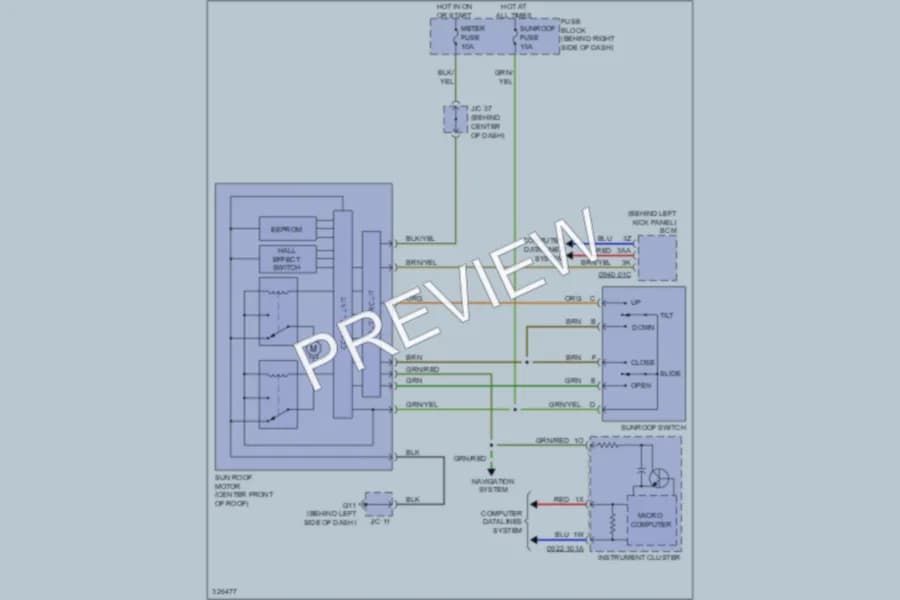 2010 Mazda CX9 Power Top Sunroof wiring diagram preview