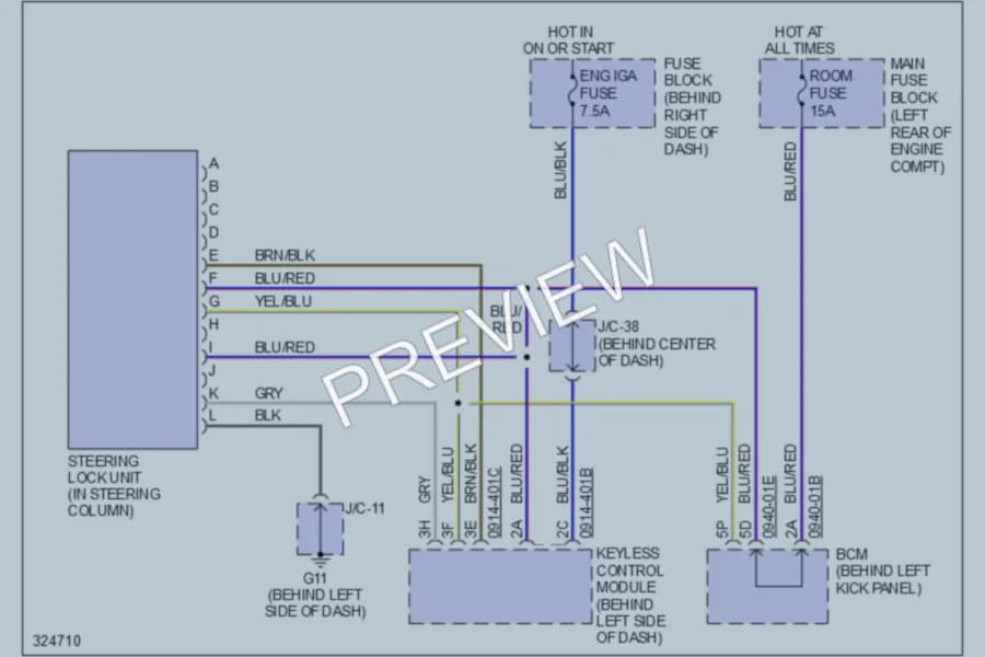 2010 Mazda CX9 Shift Interlock wiring diagram preview