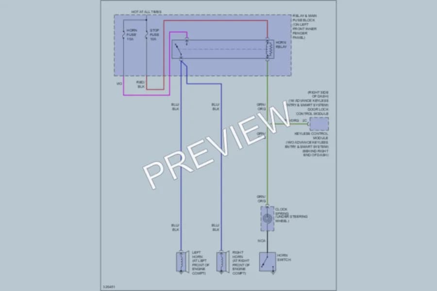 2010 Mazda RX8 Horn wiring diagram preview