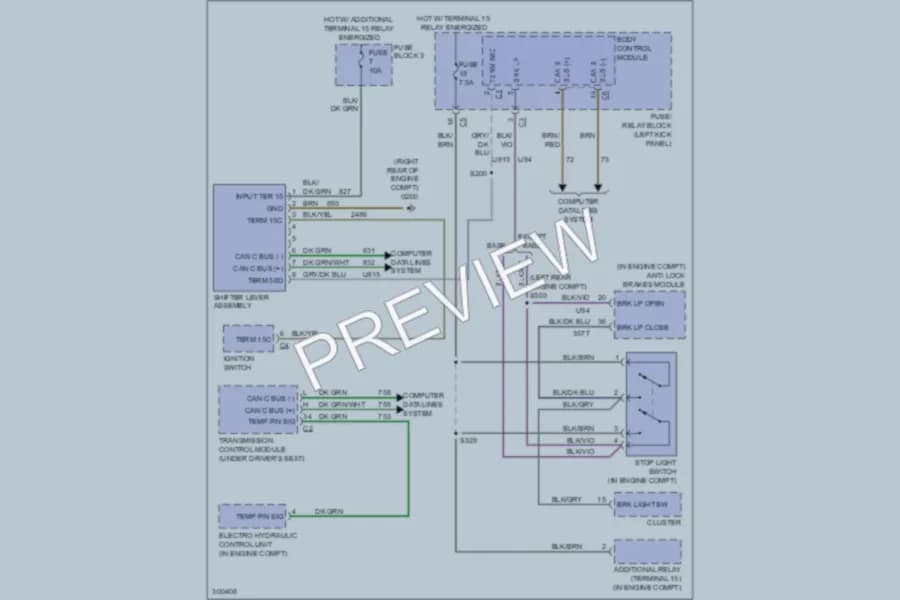 2010 MercedesBenz 2500Sprinter Shift Interlock wiring diagram preview