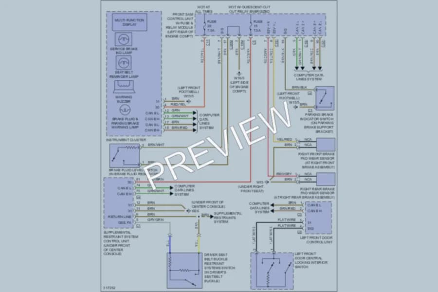 2010 MercedesBenz C350 Warning Systems wiring diagram preview