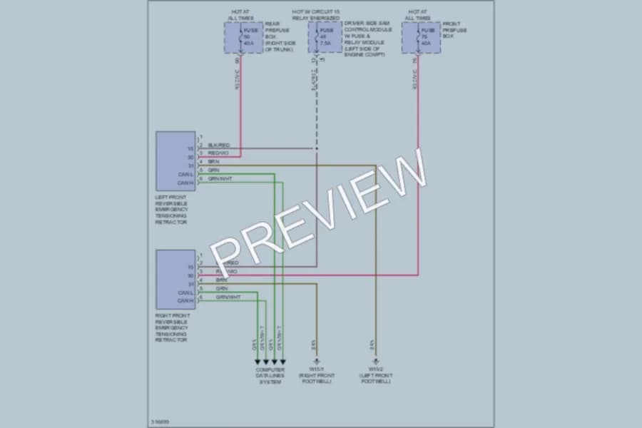 2010 MercedesBenz CLS550 Supplemental Restraints wiring diagram preview