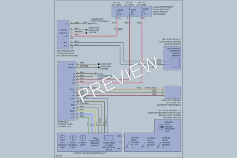 2010 MercedesBenz GL350BLUETEC Power Mirrors wiring diagram preview