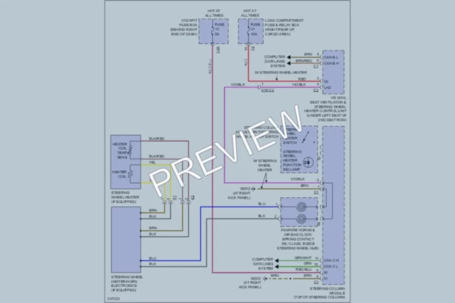 2010 MercedesBenz GL350BLUETEC Power Seats wiring diagram preview