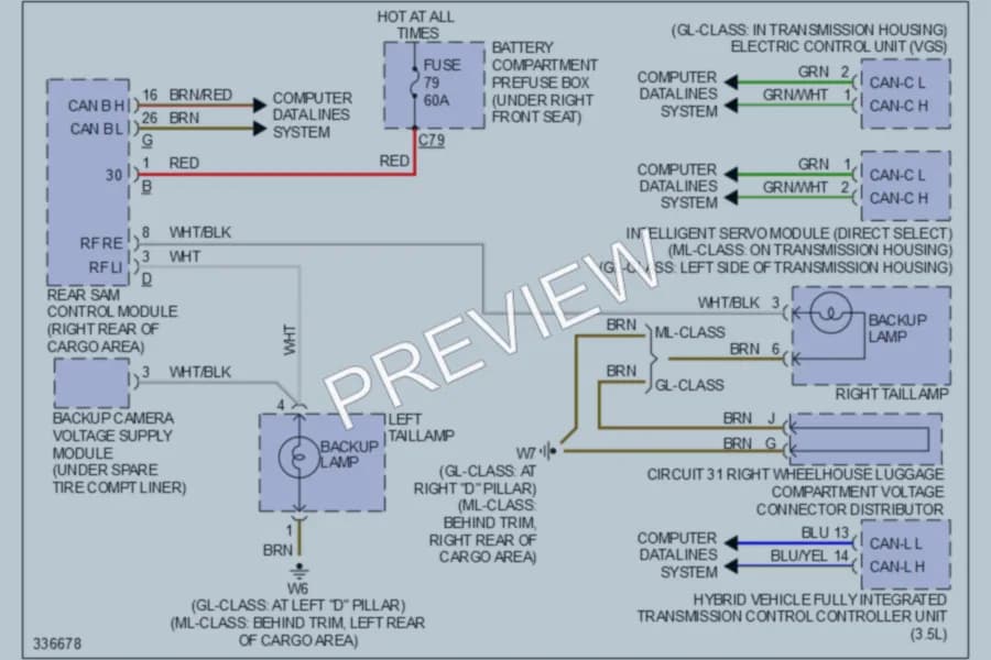 2010 MercedesBenz GL550 Exterior Lights wiring diagram preview