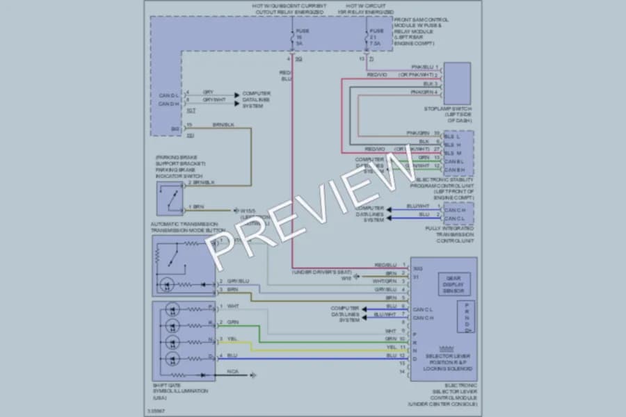 2010 MercedesBenz GLK350 Shift Interlock wiring diagram preview