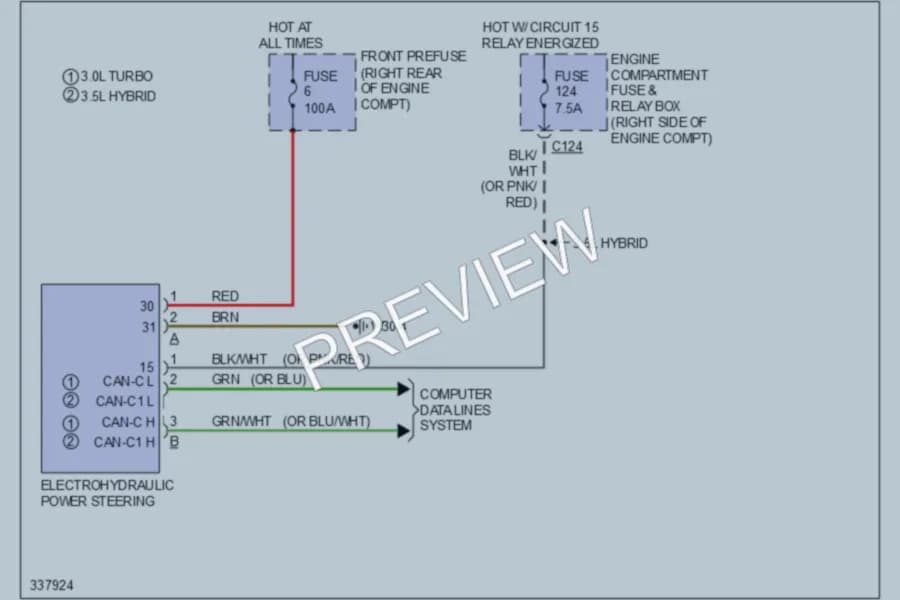 2010 MercedesBenz ML350 Electronic Power Steering wiring diagram preview
