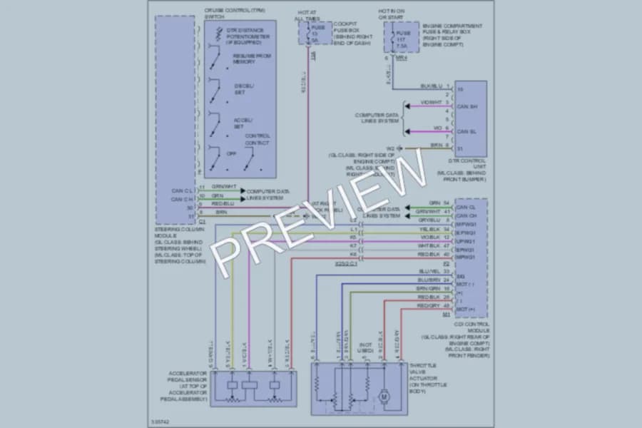 2010 MercedesBenz ML350BLUETEC Cruise Control wiring diagram preview