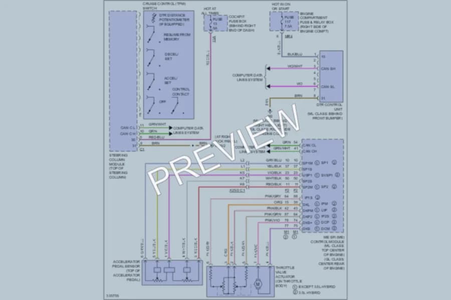 2010 MercedesBenz ML450HYBRID Cruise Control wiring diagram preview