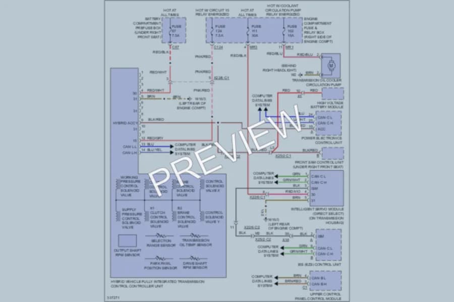 2010 MercedesBenz ML450HYBRID Transmission wiring diagram preview