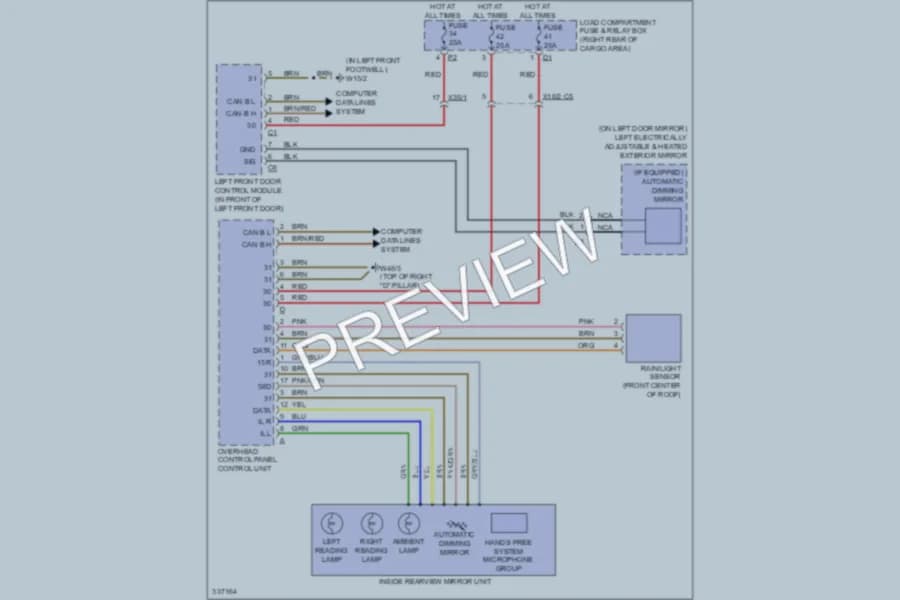 2010 MercedesBenz R350 Power Mirrors wiring diagram preview