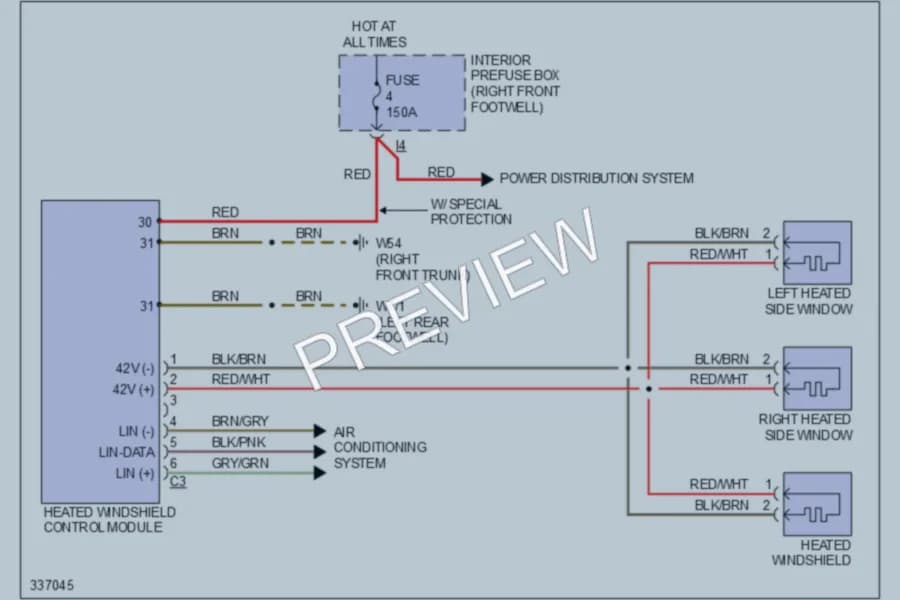 2010 MercedesBenz S400HYBRID Defoggers wiring diagram preview