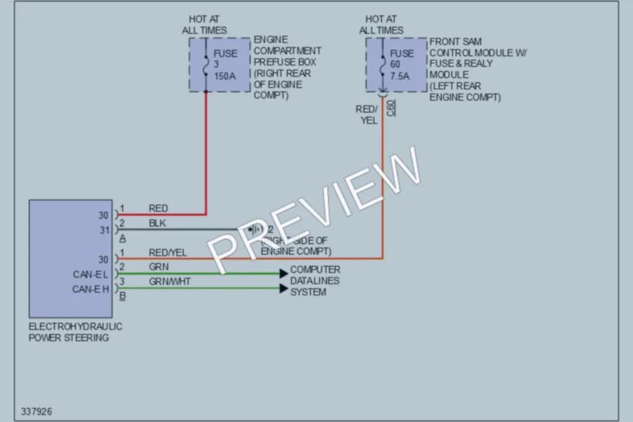 2010 MercedesBenz S400HYBRID Electronic Power Steering wiring diagram preview