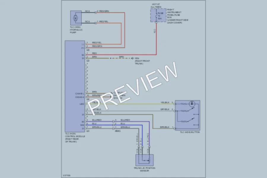 2010 MercedesBenz S400HYBRID Trunk Tailgate Fuel Door wiring diagram preview