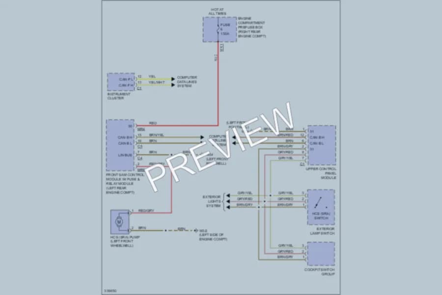 2010 MercedesBenz S400HYBRID Wiper Washer wiring diagram preview