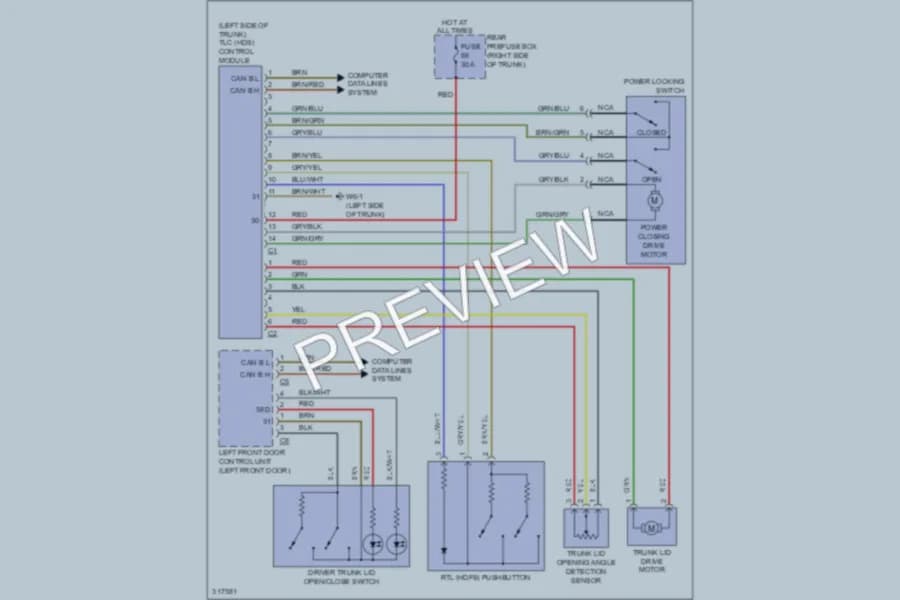 2010 MercedesBenz S550 Trunk Tailgate Fuel Door wiring diagram preview