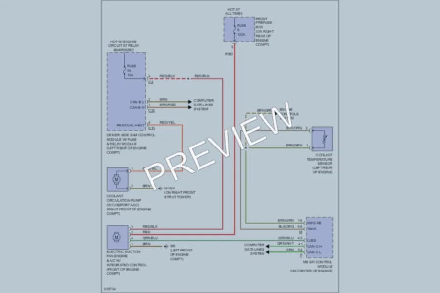 2010 MercedesBenz SLK300 Cooling Fan wiring diagram preview