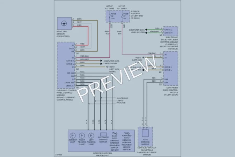 2010 MercedesBenz SLK300 Power Mirrors wiring diagram preview