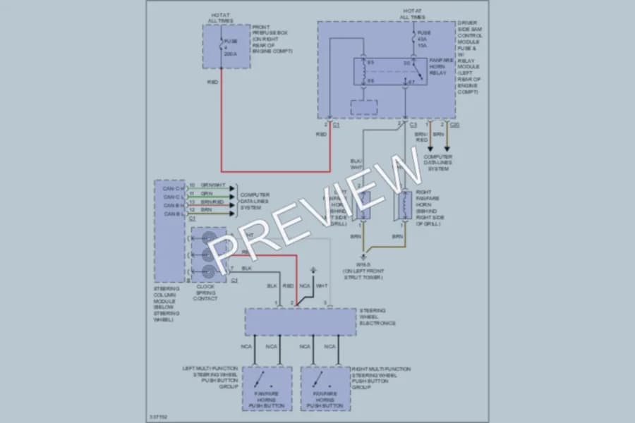 2010 MercedesBenz SLK350 Horn wiring diagram preview