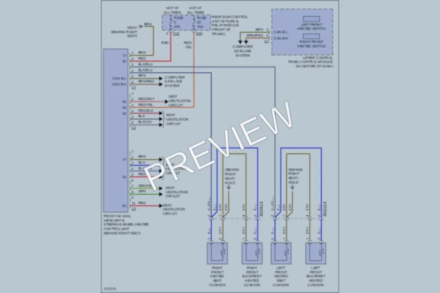 2010 MercedesBenz SLK350 Power Seats wiring diagram preview