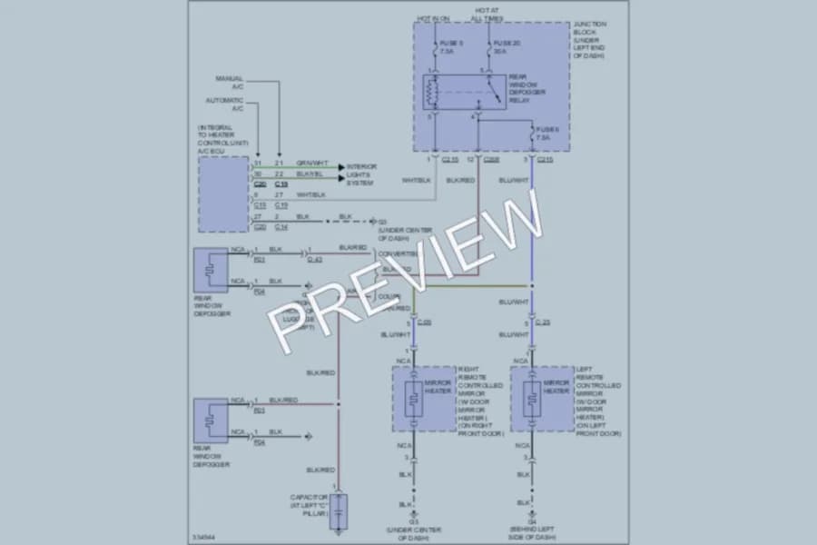 2010 Mitsubishi Eclipse Defoggers wiring diagram preview