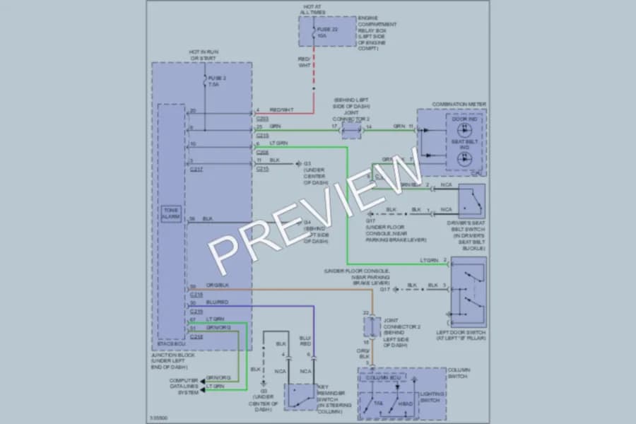 2010 Mitsubishi Eclipse Warning Systems wiring diagram preview