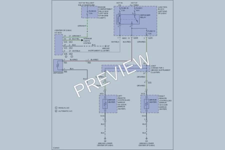 2010 Mitsubishi Endeavor Defoggers wiring diagram preview