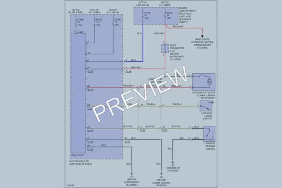 2010 Mitsubishi Endeavor Trunk Tailgate Fuel Door wiring diagram preview