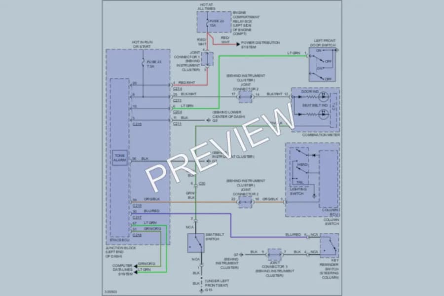 2010 Mitsubishi Endeavor Warning Systems wiring diagram preview