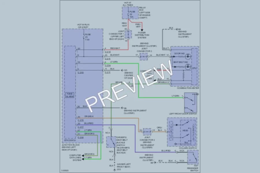 2010 Mitsubishi Galant Warning Systems wiring diagram preview
