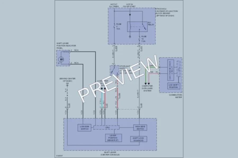 2010 Mitsubishi Lancer Shift Interlock wiring diagram preview